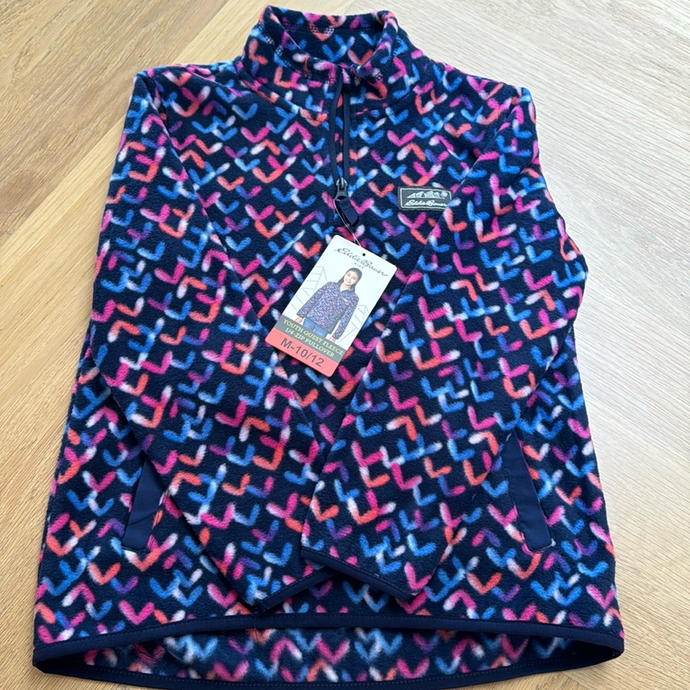 NWT Girls 10/12 Eddie Bauer heart pullover fleece